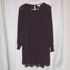 LC Lauren Conrad Polka Dot Sheer Sleeve Dress XS Fits Small